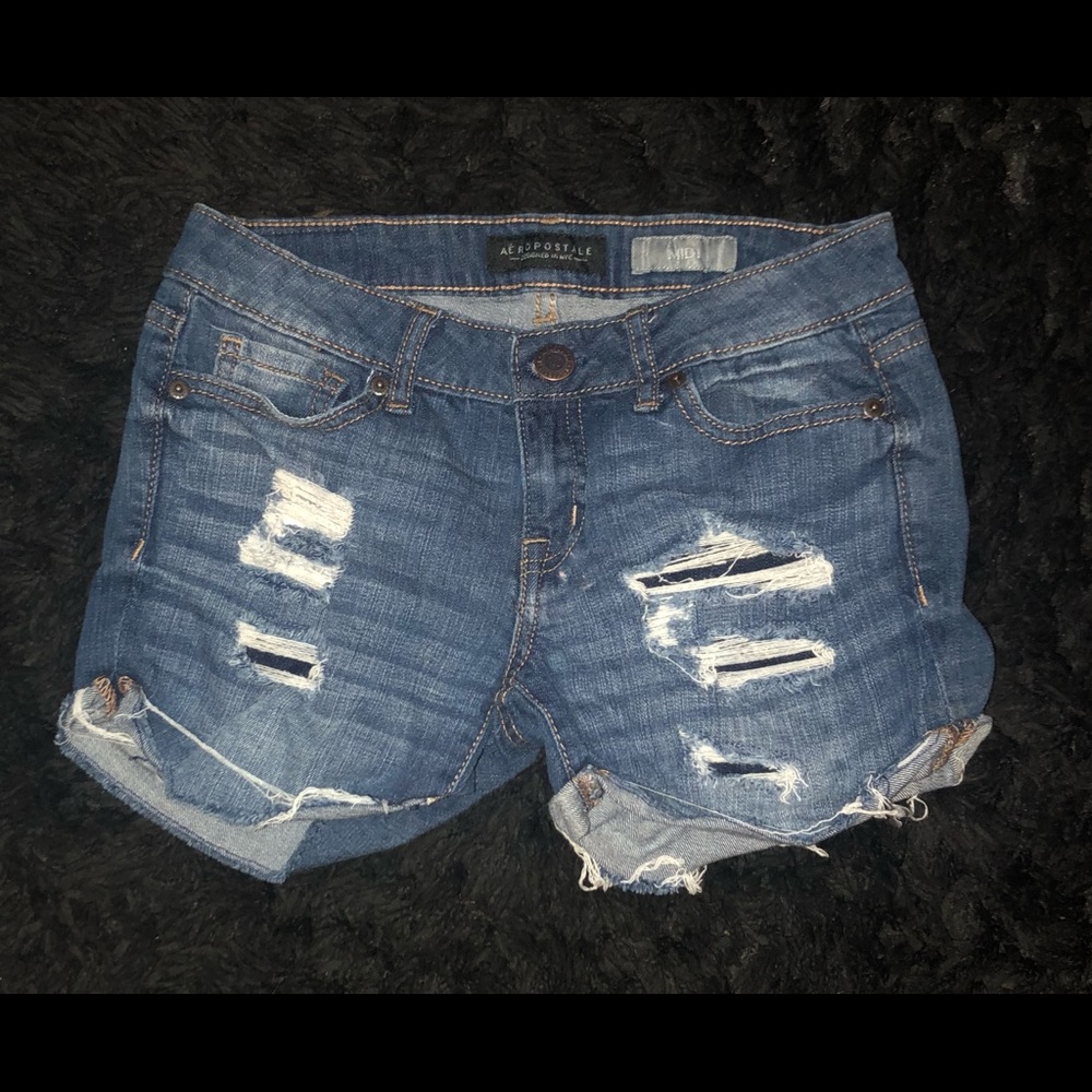 Distressed Denim Shorts